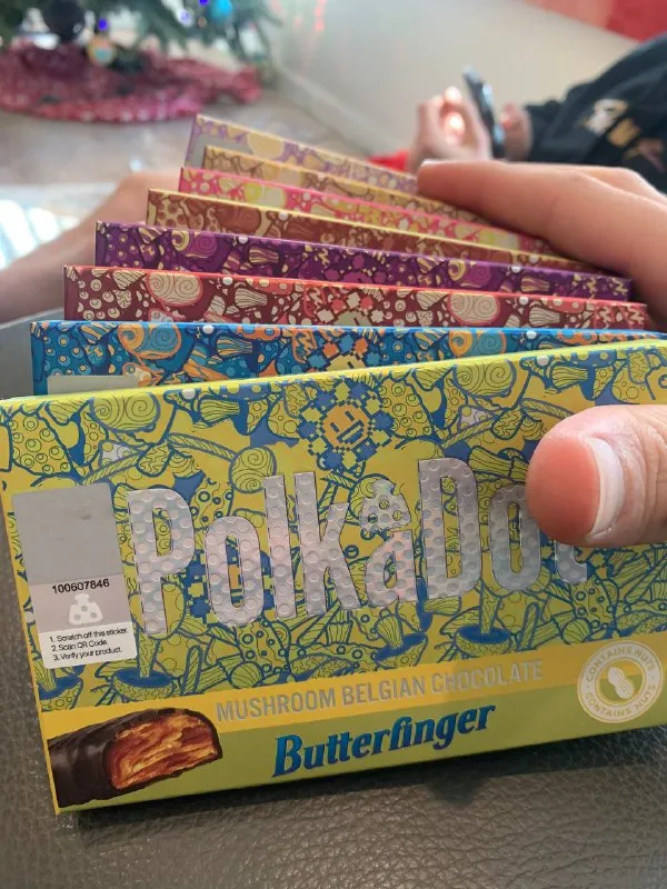 Polkadot shroom chocolate bars wholesale